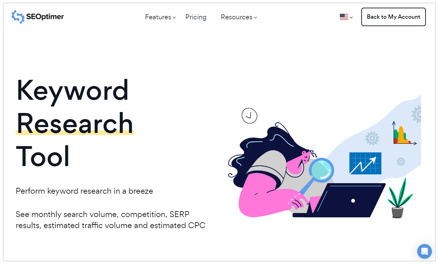 SEOptimer keyword research tool